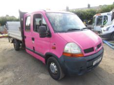 06 eg RENAULT MASTER DCLL35 DCI 100 LWB CREW CAB TIPPER C/W TAIL LIFT, 1ST REG 05/06, 92717M NOT