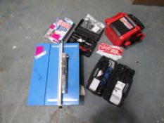 SABRE SAW, TYRE INFLATOR, STAPLER, JUMPSTART, ROTARY TOOL, TABLE SAW, MULTI TOOL (SCRAP) [+ VAT]