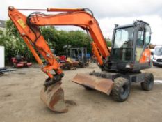 13 reg DOOSAN DX55 WHEELED EXCAVATOR, 1ST REG 07/13, 4422HRS WARRANTED, V5 HERE, 1 OWNER FROM NEW [+