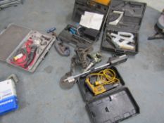 COLD LIGHT ENDOSCOPE, DEWALT DRILL, ARBORTECH, PORTA NAILS, SMALL BREAKER, METAL DETECTOR & VICES [+