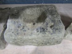 NATURAL STONE TROUGH / PLANER WITH DRAINAGE HOLE [NO VAT]