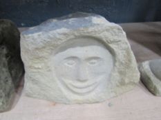FACE CARVED IN NATURAL STONE [NO VAT]