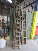 QTY OF WOODEN LADDERS [NO VAT]