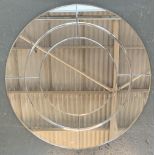 A contemporary circular mirror with multiple bevelled glass plates, 90cmD