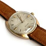 An unusually large Omega Seamaster gent's wrist watch, rare dial, baton markers to the quarters and