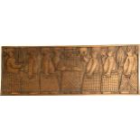 A Nigerian relief carved panel, 30.5cmx85cm