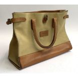 A Barbour canvas and leather bag with internal pockets, 40cmW