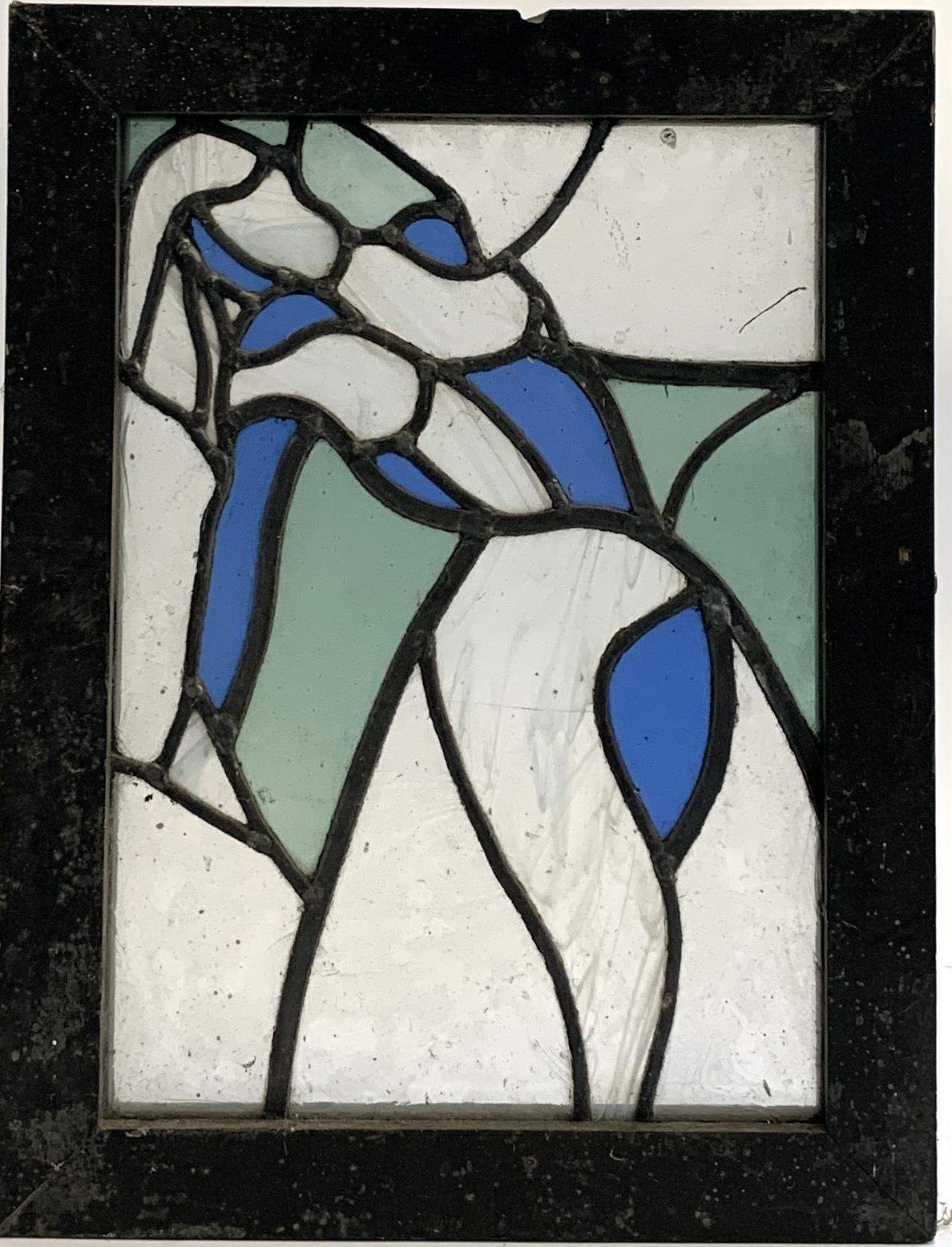 A stained glass panel (af), approx. 38.5x51.5cm