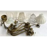 Various glass light shades with fittings (some damage)