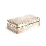 An early 20th century silver cigar box, marks rubbed, 16x9x5.5cmH