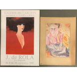 A gallery exhibition poster for J. de Rola, 'Les Elegantes', du 4 au 26 septembre 1981, at Galerie