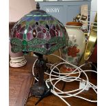 A modern tiffany style table lamp