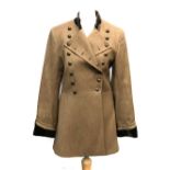 A Moloh ladies double breasted military style twill jacket with velvet collar, size 10