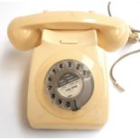 A BT rotary telephone S/1000/GF/1981/PR of Long Bredy interest, ivory colour