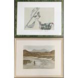 Two prints, one after Norman Wilkinson, signed in pencil lower right, Fishing on the Skye, 39.5x