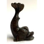 A small bronze in the form of a Classical Greek dolphin, 7cmH