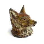 An early 20th century Austrian cold painted fox mask, 4cmW