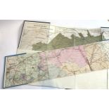 A linen backed map of Wiltshire, 1970, together with one other one inch map of Wiltshire
