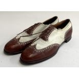 A pair of vintage lillywhites brown and white brogues, size 11?