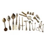 A mixed lot of silver and plated items to include Victorian silver teaspoon, silver pencil holder,