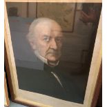 A colour print after H Weigall of W Gladstone, 72x53cm