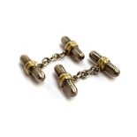 A pair of 925 silver and silver gilt capsule cufflinks, total weight 20.5g; together with a pair of