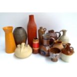 A mixed lot of ceramics to include studio pottery, West German vase etc