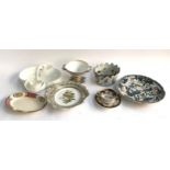 A mixed lot of ceramics to include hand painted pierced footed dish together with a matching