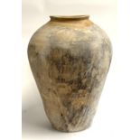 A large continental stoneware oil jar, 48cmH