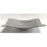 A large Indian square chromed metal fruit bowl, 52x52cm