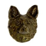 A 19th century bronze fox mask, the ear inscribed W T & S, approx. 12cmH