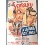 A collection of Spanish film posters of Western theme to include The Overlanders, Guns for San