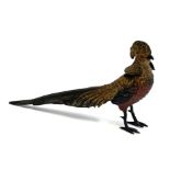 A cold painted bronze ornamental pheasant, 9cmH, 16.5cmW