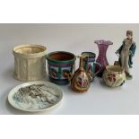 A mixed lot of ceramics to include Tintagel pottery mug and planter, a Westfield pottery bowl, an