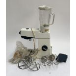 A vintage Kenwood mixer, with blender, two whisks, two 'Special K' mixers, a dough hook, and