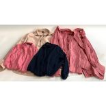 Two M & S cardigans in navy and pink, size 6, together with 2 Divided pink shirts, size 4 and a pink