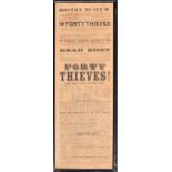 19th century playbill, Boston Museum, March 10th 1856, 'Forty Thieves! and the fairy of the