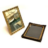 A giltwood style mirror, 35x27cm, together with one other similar picture frame, internal 29x19.5cm