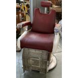A vintage electric barber's chair, by Belmont Takara 659, 64cmW, formerly of the Cavalry & Guards