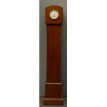 A grandmother clock with enamel dial with Roman numerals, 10.5cmD, glass af, approx. 144cmH, with