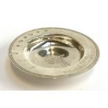 A small silver armada dish inscribed from Portman Pony Club, 9.5cmD