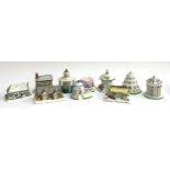 A lot of ten various Coalport ceramic cottages to include Rose Arbour, The Wedding Chapel, The