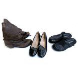 Three pairs of shoes: Mephisto black leather shoes, US 6.5, unworn, Josef Seibel black leather