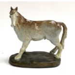 A heavy studio pottery horse 29cmH