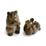 Two Royal Copenhagen bears, no. 3014 and 11124, the taller 9.5cmH