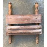 A large 19th century wooden vice, 46cmW