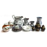 A mixed lot of ceramics to include 2 Mason's Ironstone jugs, a pair of Chinese ginger jars, a