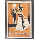 Original theatre poster, "My Innocent Boy', by Stewart Browne, overprinted for the Opera House