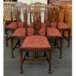 A set of six splatback dining chairs by Merryweather and Son