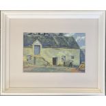 Dick Field, 'Gloucestershire Barn', oil on paper, 21x33cm, signed lower left